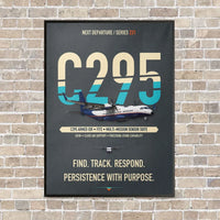 Thumbnail for Airbus C295 Armed ISR vertical canvas print - framed - gray background