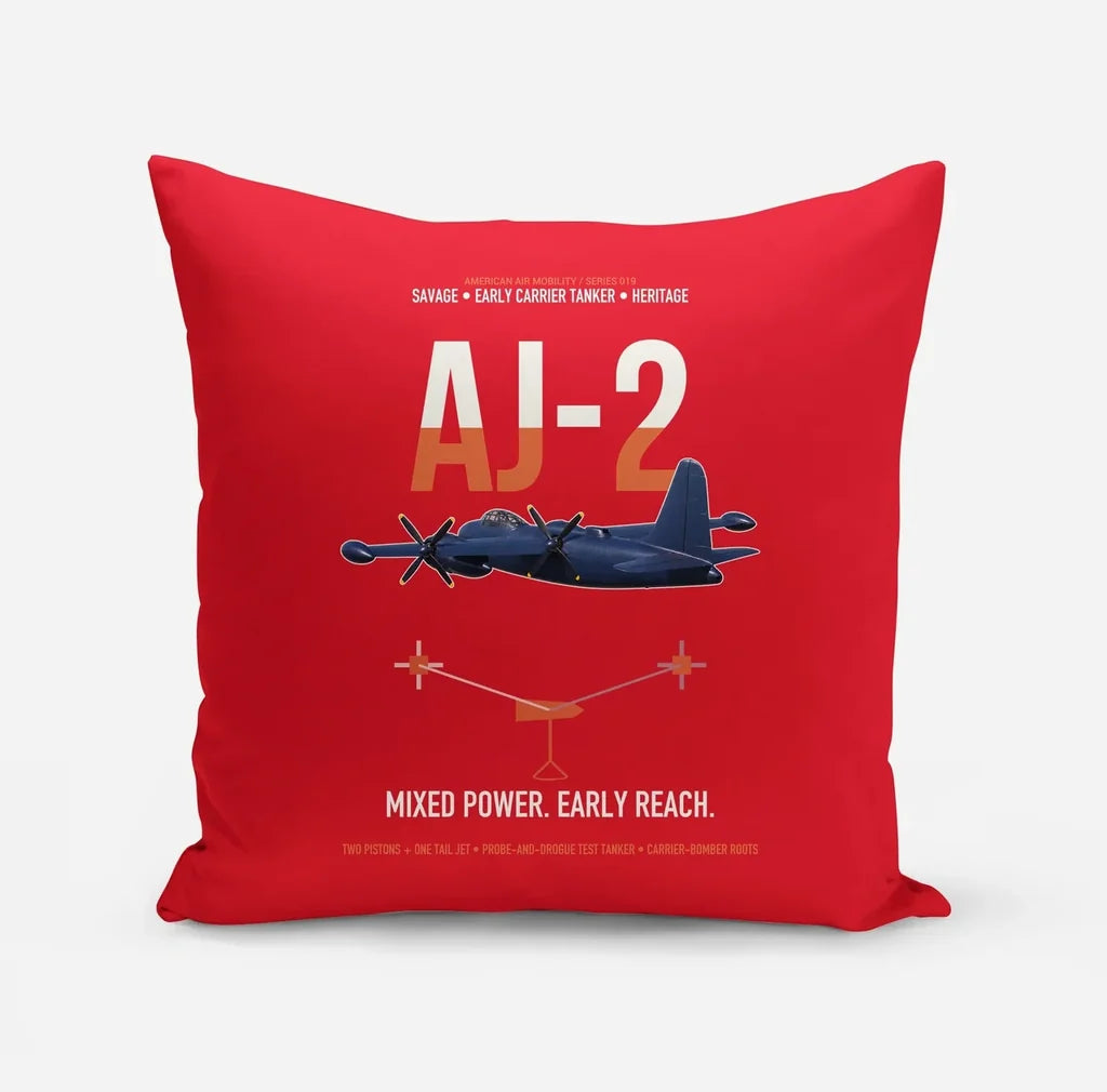 AJ-2 Savage Tanker design on red pillow