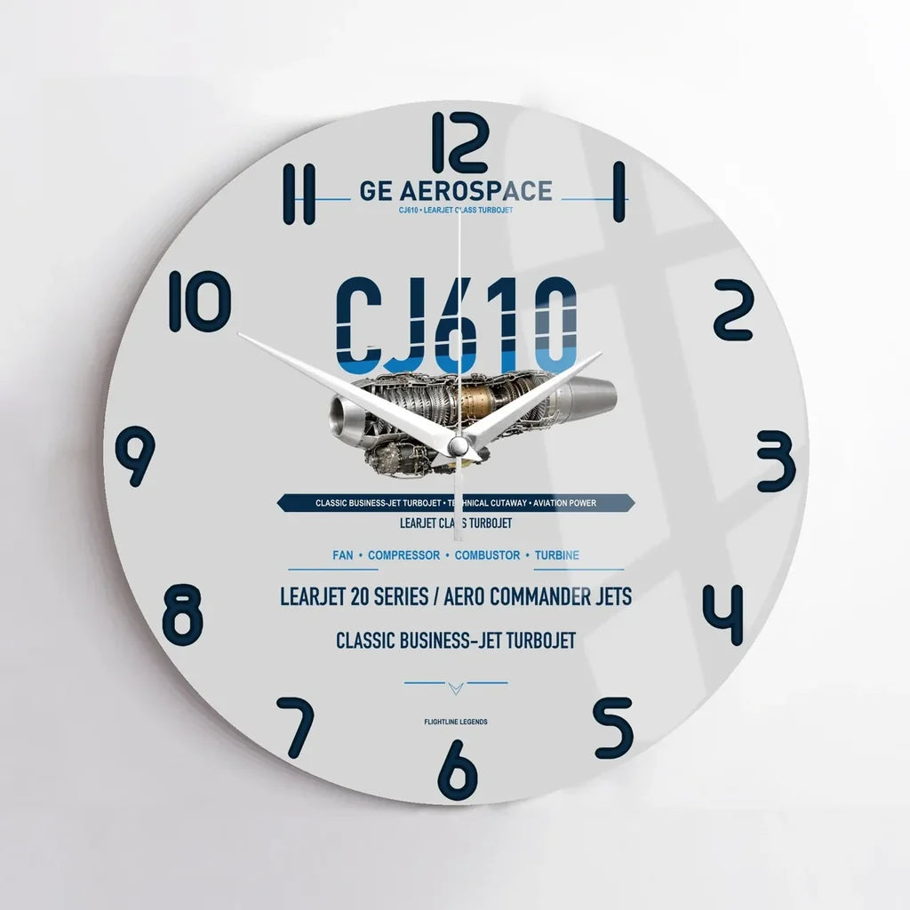 CJ610 design on light gray no frame wall clock
