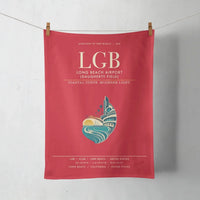 Thumbnail for Long Beach Airport (Daugherty Field) (LGB) design on red towel