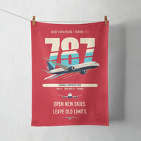 Thumbnail for Boeing 787-8 Dreamliner design on red towel