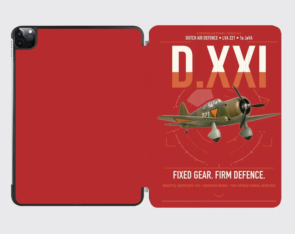 Fokker D.XXI — Dutch LVA aircraft 221 design on red ipad tablet case