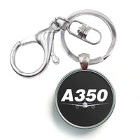 Thumbnail for Super Airbus A350 aviation circle key chain, stainless-steel disc.