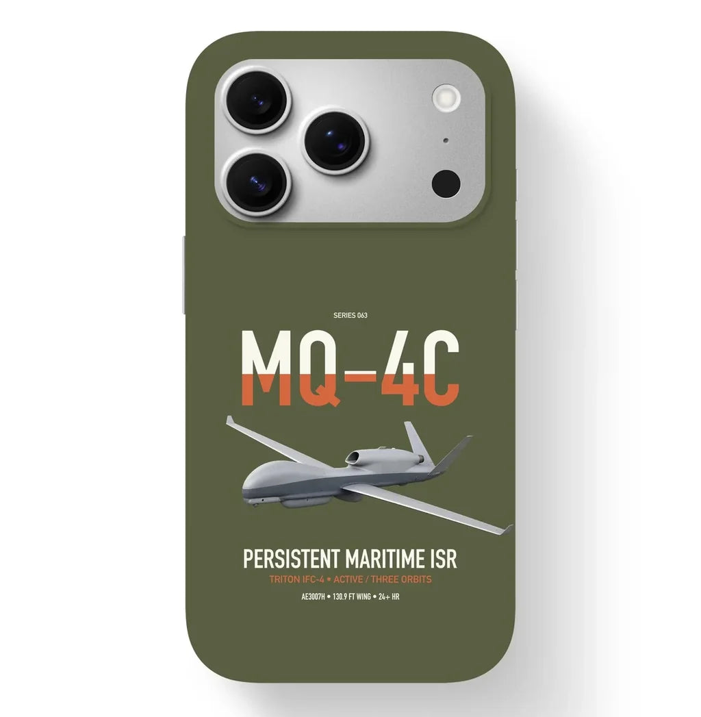MQ-4C Triton IFC-4 design on green army magsafe iphone case, for iPhone 17 Pro