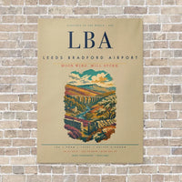 Thumbnail for Leeds Bradford Airport LBA vertical canvas print - no frame - beige background
