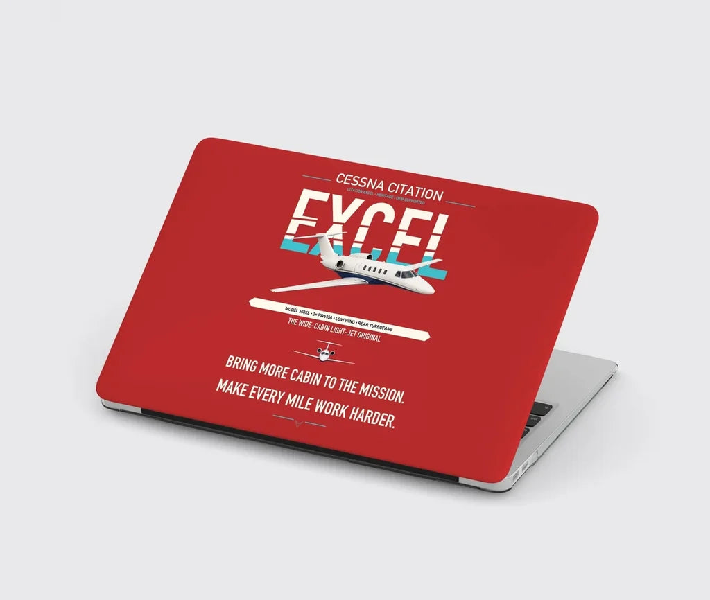 Cessna Citation Excel design on red MacBook case