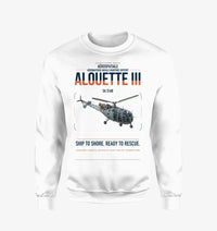 Thumbnail for Aérospatiale SA 316B Alouette III design on white sweatshirt