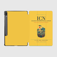 Thumbnail for Incheon International Airport (ICN) design on yellow samsung tablet tablet case
