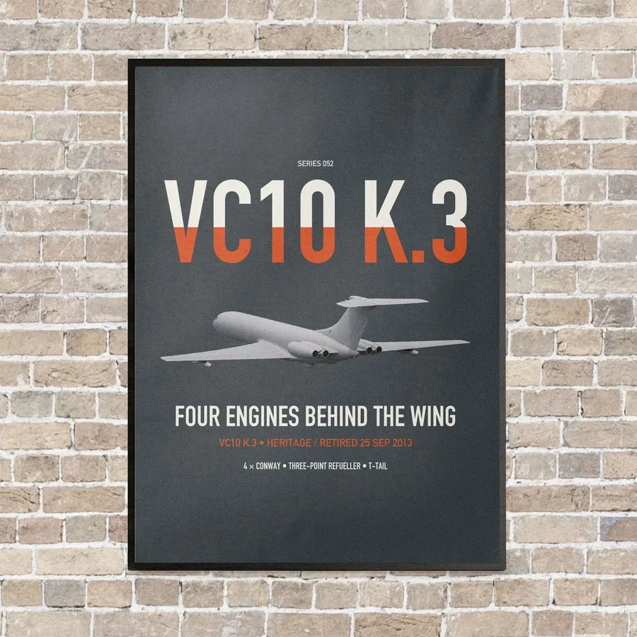Vickers VC10 K.3 vertical canvas print - framed - gray background