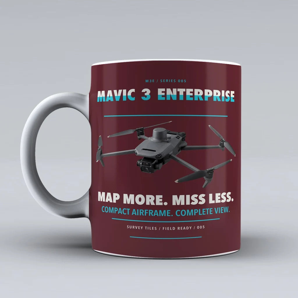 Mavic 3 Enterprise Mug design on dark red dji