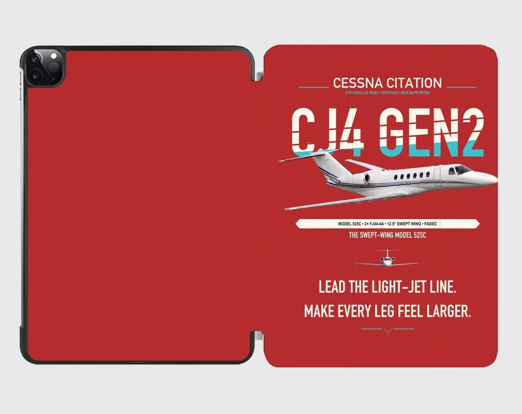 Cessna Citation CJ4 Gen2 design on red ipad tablet case