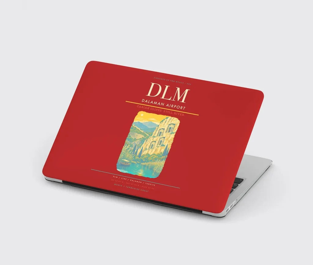 Dalaman Airport (DLM) design on red MacBook case