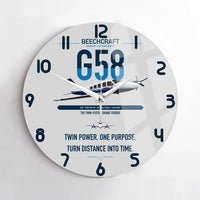 Thumbnail for Beechcraft Baron G58 design on light gray no frame wall clock