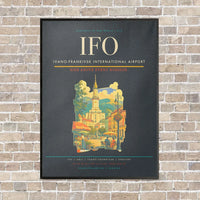 Thumbnail for Ivano-Frankivsk International Airport IFO vertical canvas print - framed - gray background