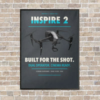 Thumbnail for DJI Inspire 2 vertical canvas print - framed - gray background