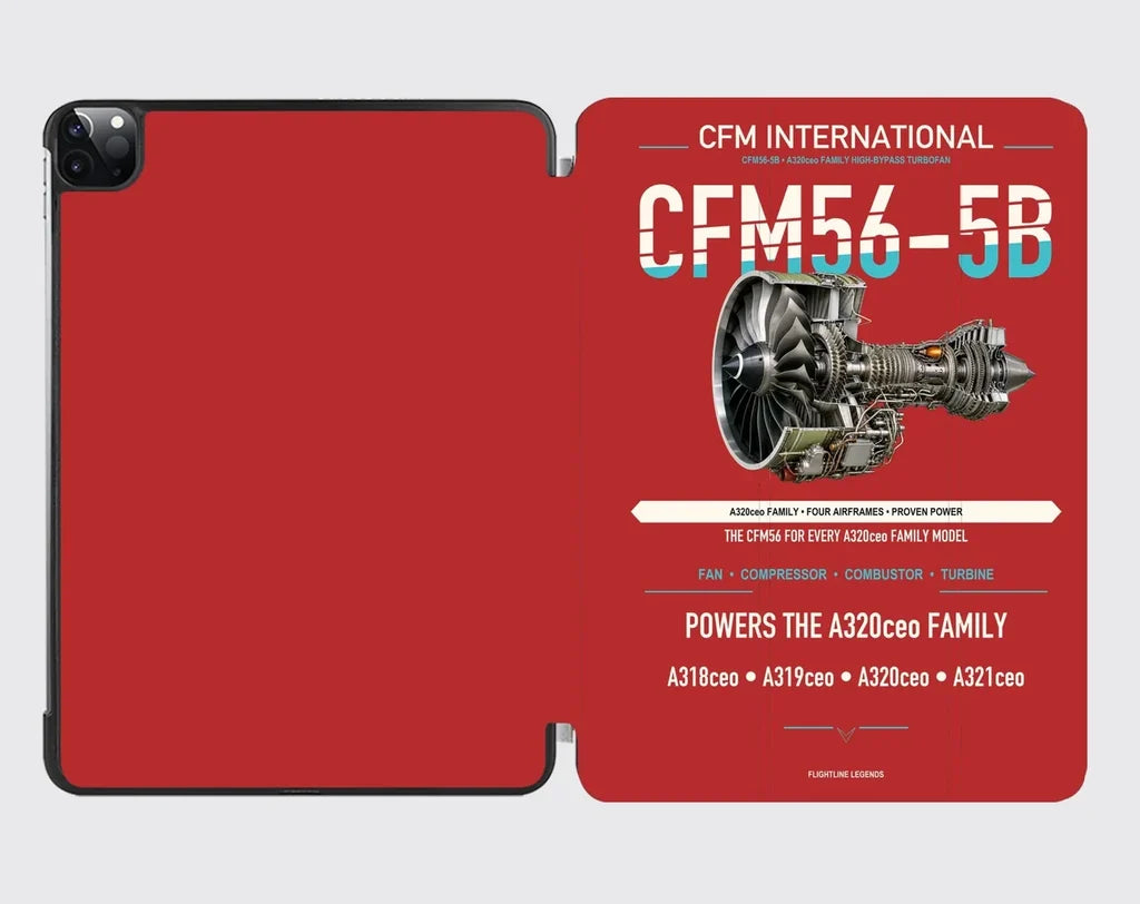 CFM56-5B design on red ipad tablet case