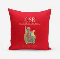 Thumbnail for Leoš Janáček Airport Ostrava (OSR) design on red pillow