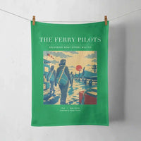 Thumbnail for VINTAGE G4503 - The Ferry Pilots - Designed Towels design on green