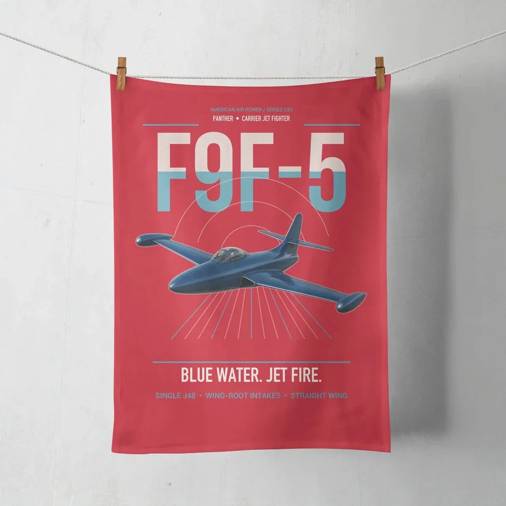 F9F-5 Panther design on red towel