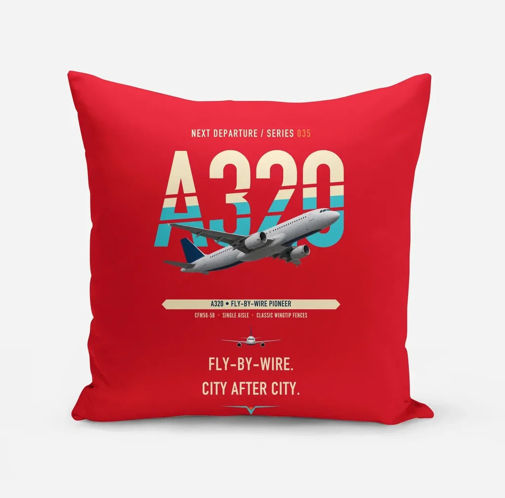 Airbus A320 design on red pillow