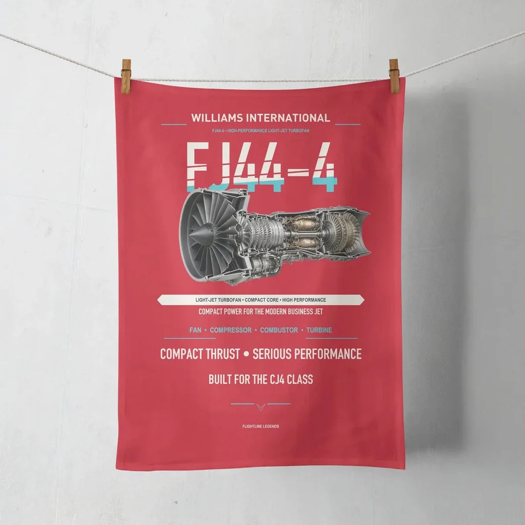 FJ44-4 design on red towel