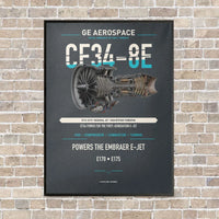 Thumbnail for CF34-8E vertical canvas print - framed - gray background