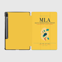 Thumbnail for Malta International Airport (MLA) design on yellow samsung tablet tablet case