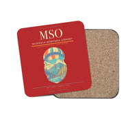 Thumbnail for Missoula Montana Airport (MSO) design on red 1 piece coaster