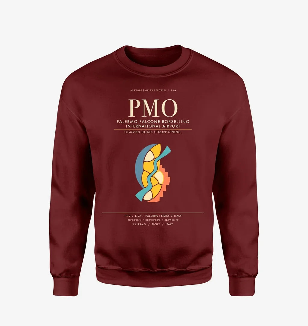 Palermo Falcone Borsellino International Airport PMO Sweatshirt - Wine Red