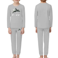 Thumbnail for The Fighter Jet 22 Silhouette children pajamas - Light Gray