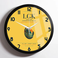 Thumbnail for Langkawi International Airport (LGK) design on yellow framed wall clock