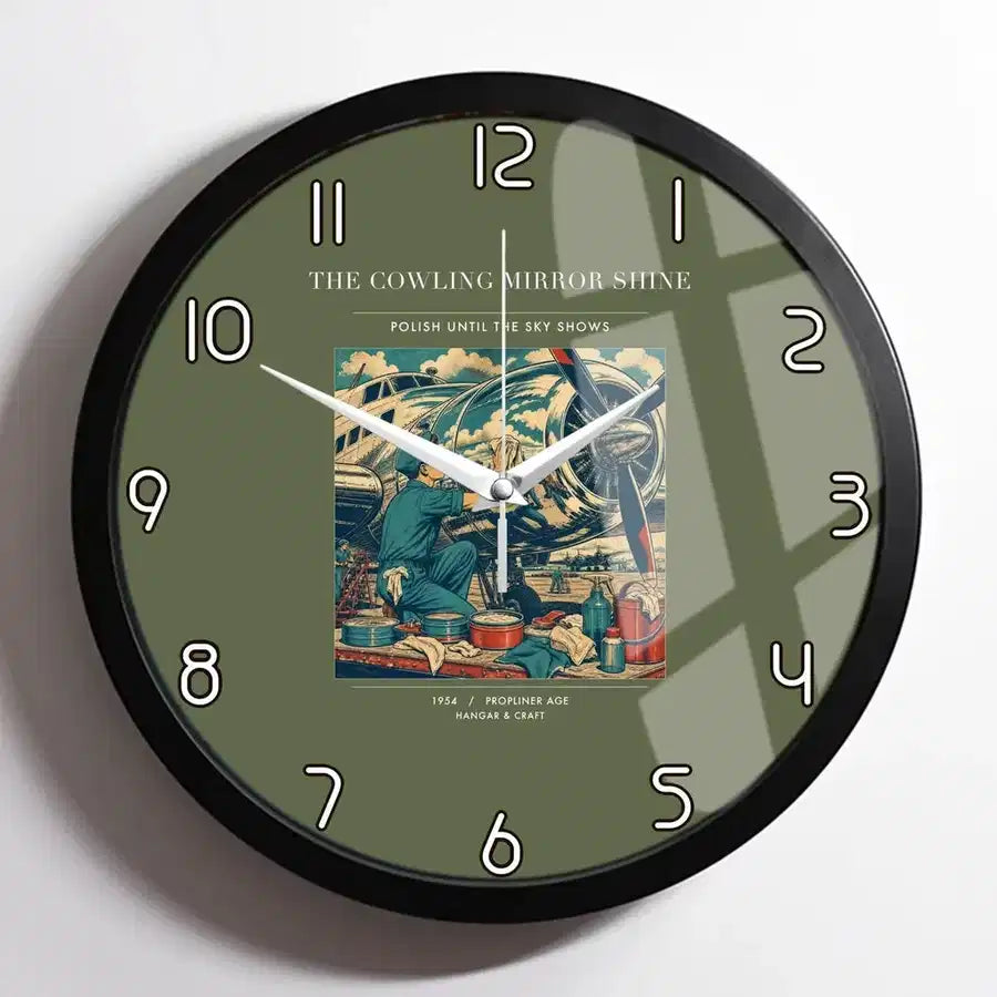 VINTAGE G4262 - The Cowling Mirror Shine - Designed Wall Clocks design on greenarmy framed