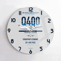 Thumbnail for De Havilland Dash 8-400 design on light gray no frame wall clock