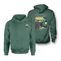 Thumbnail for VINTAGE G4522 - The Ration Queue By The Field - Double-Side Hoodie design on green double side