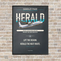 Thumbnail for Handley Page HPR.7 Dart Herald vertical canvas print - framed - gray background