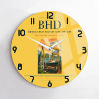 Thumbnail for George Best Belfast City Airport BHD Wall-Clock No-Frame - Yellow