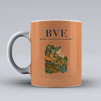 Thumbnail for Brive–Souillac Airport (BVE) airport code design on orange ceramic mug