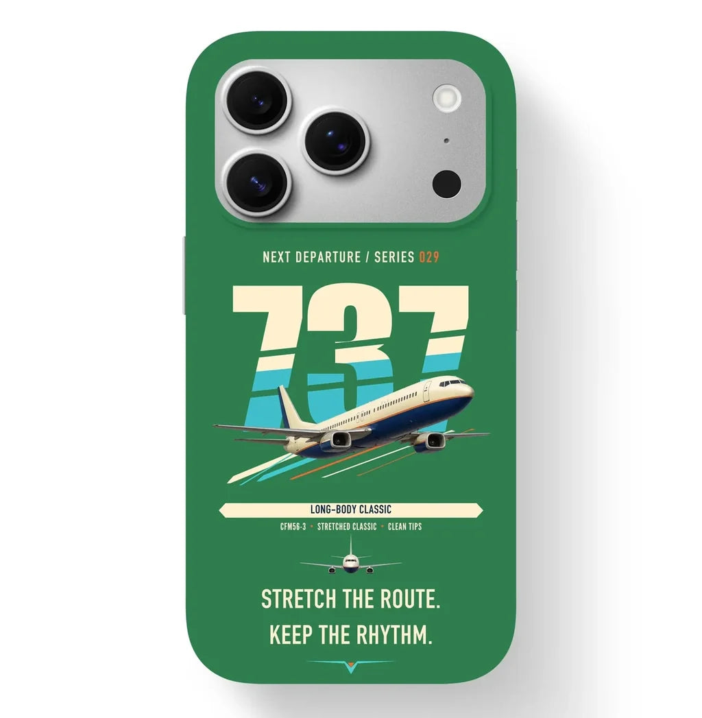Boeing 737-400 Classic design on green magsafe iphone case