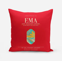Thumbnail for East Midlands Airport (EMA) design on red pillow
