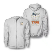 Thumbnail for SIGNAL 325 - Cleared For The Option - Zipped Hoodie design on white zipped hoodie