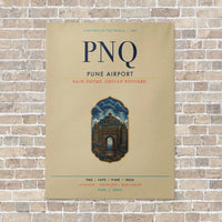 Thumbnail for Pune Airport PNQ vertical canvas print - no frame - beige background