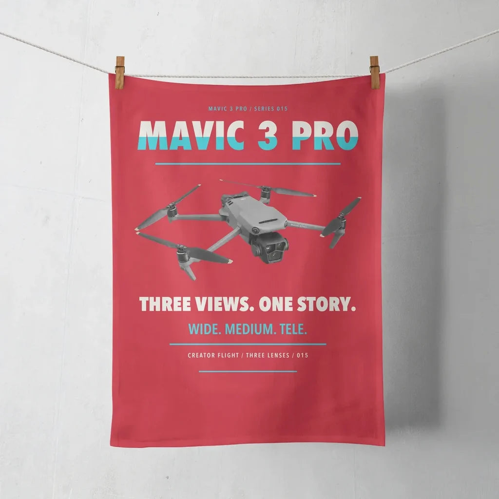 DJI Mavic 3 Pro design on red towel