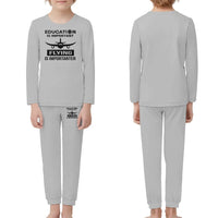 Thumbnail for Flying is Importanter children pajamas - Light Gray
