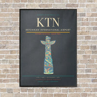 Thumbnail for Ketchikan International Airport KTN vertical canvas print - framed - gray background