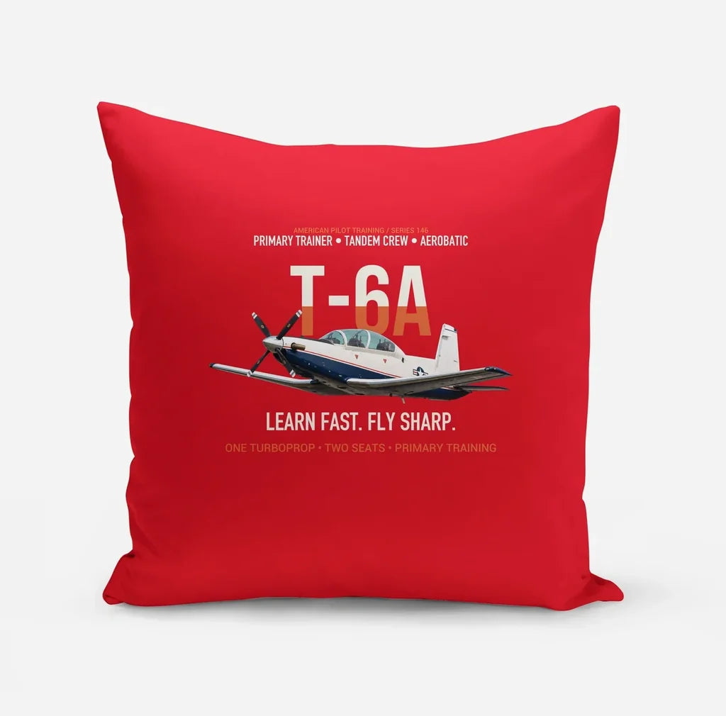 T-6A Texan II Train The Next Generation design on red pillow