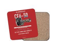 Thumbnail for CF6-50 design on red 1 piece coaster
