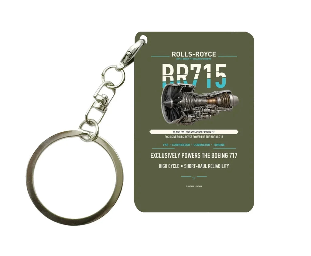 BR715 Key Chain design on green army key chain