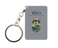 Thumbnail for Missoula Montana Airport (MSO) design on gray key chain