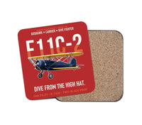 Thumbnail for F11C-2 Goshawk Dive from the High Hat design on red 1 piece coaster