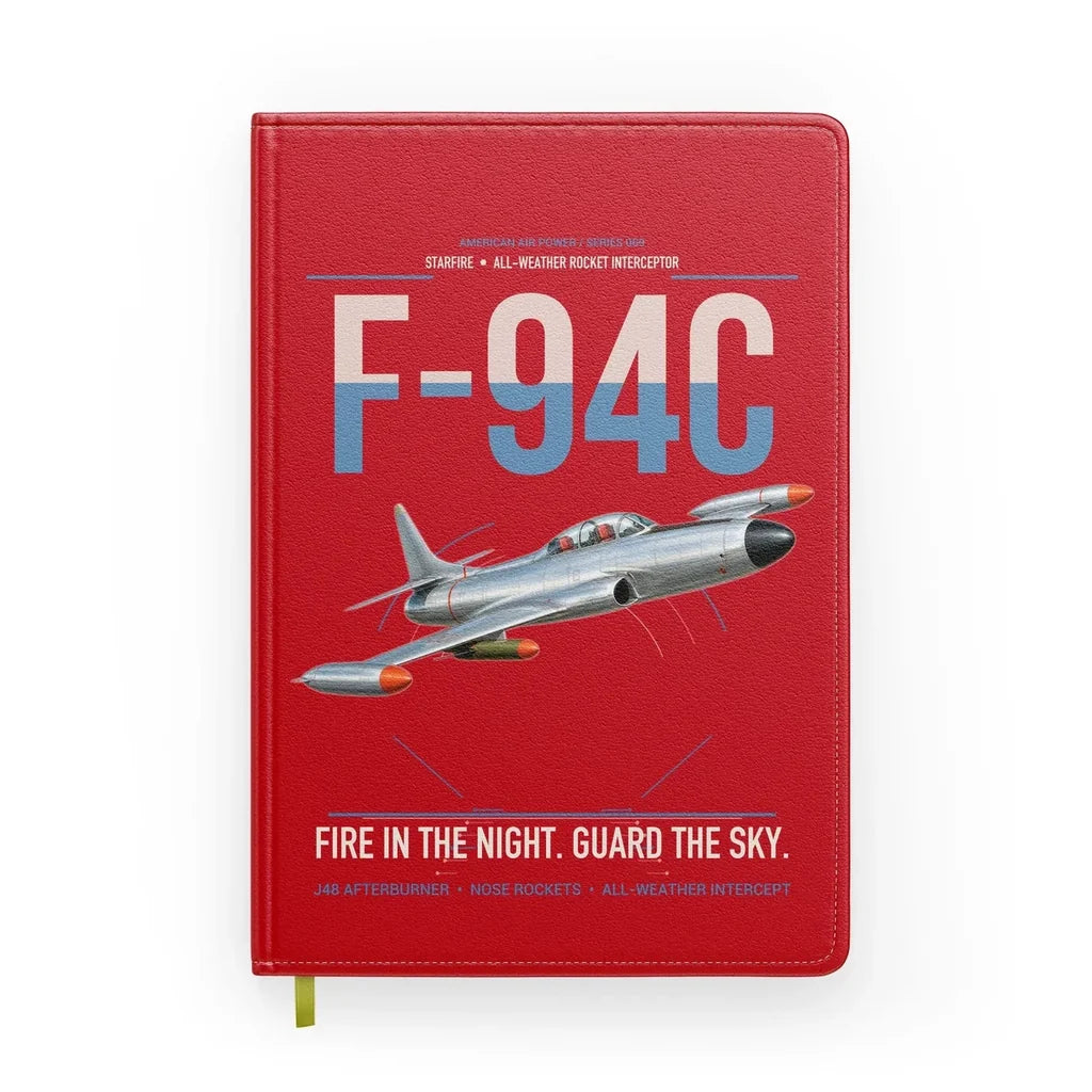 F-94C Starfire design on red notebook